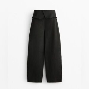 NWOT OYSHO 100% linen turn up waistband trouser size M